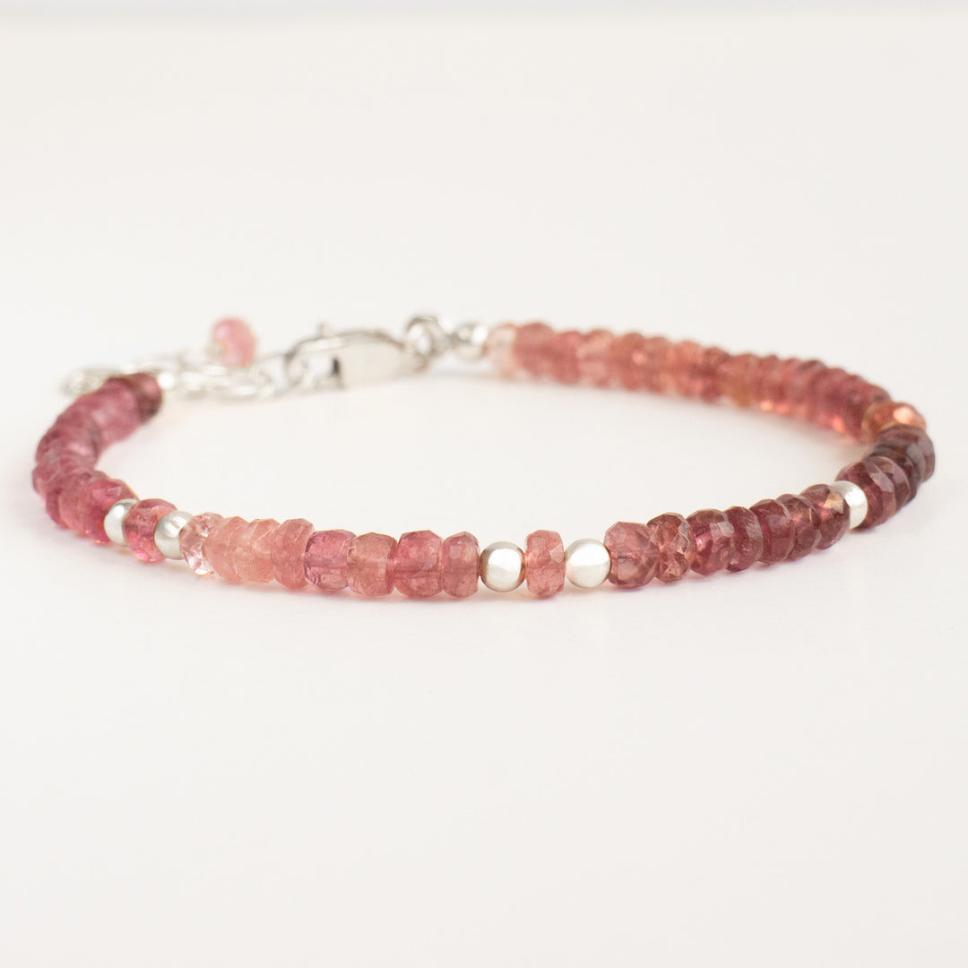 Pink Tourmaline Bracelet Sterling Silver
