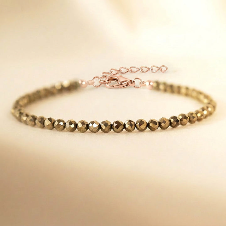 Rose gold filled pyrite bracelet — handmade UK