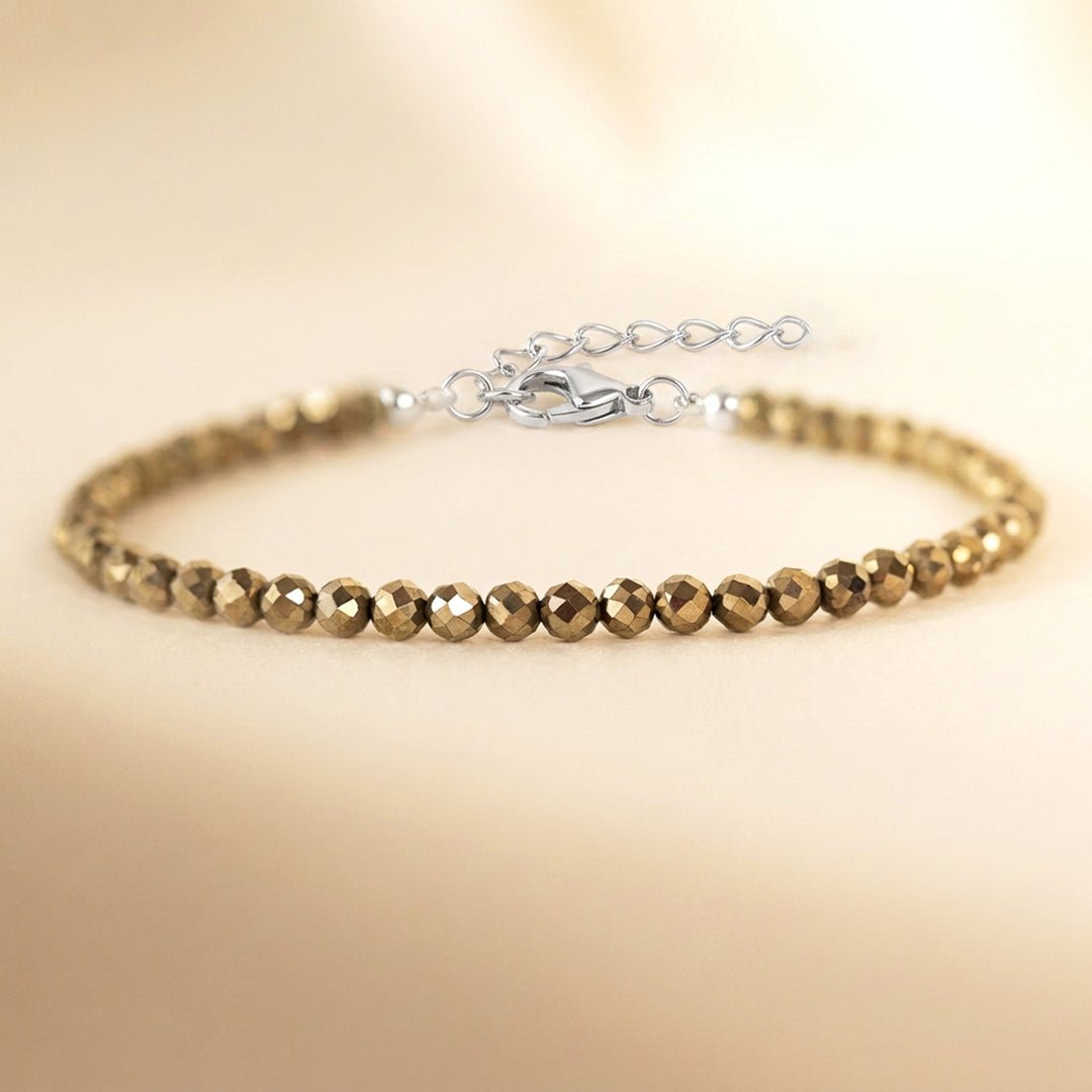 Sterling silver pyrite bracelet — handmade UK