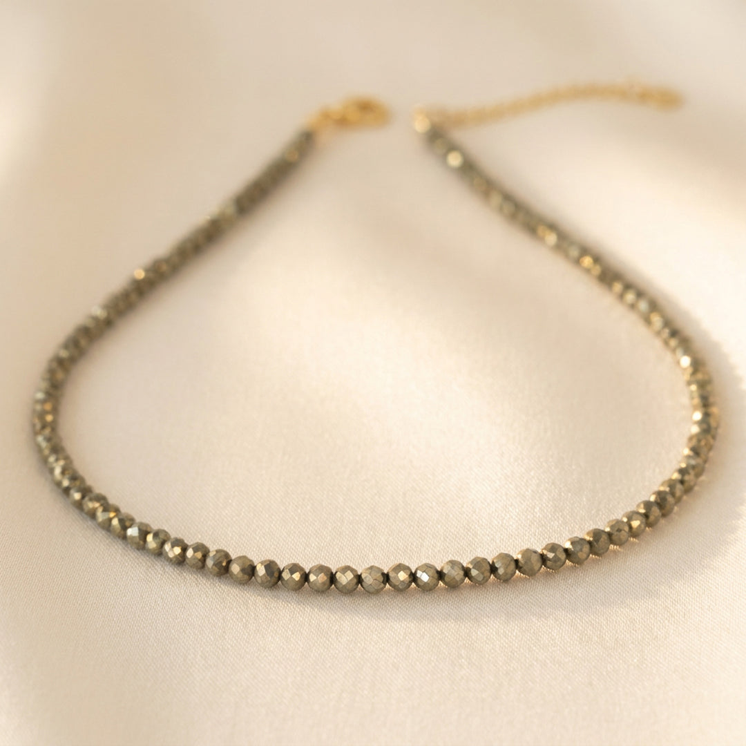14K gold filled pyrite necklace — handmade UK