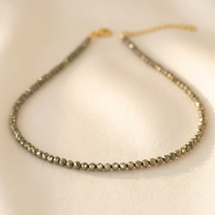 14K gold filled pyrite necklace — handmade UK