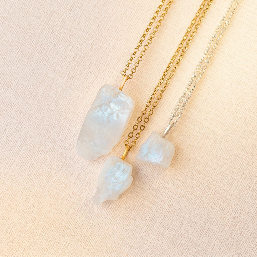 Raw Real Moonstone Necklace in different sizes