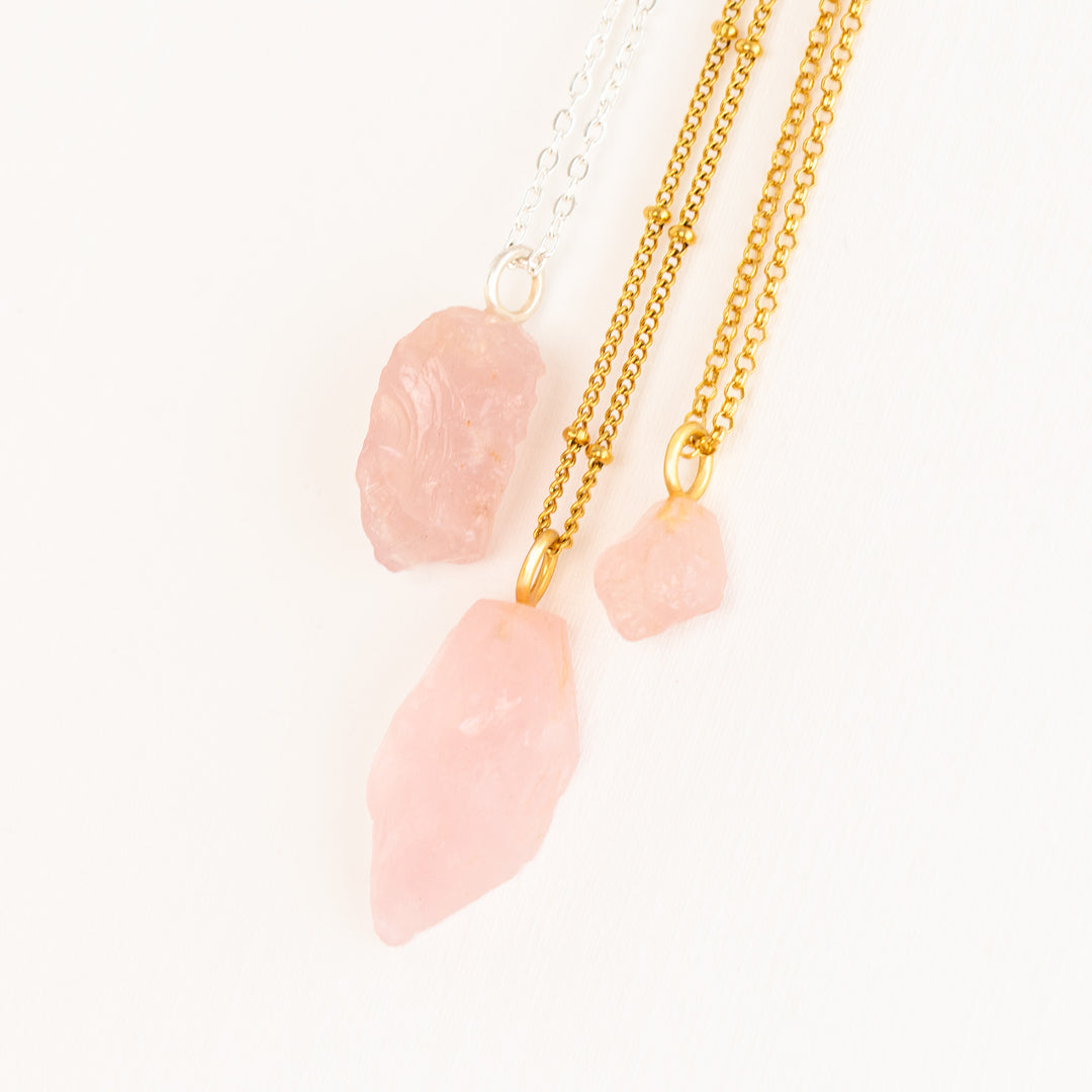 rose quartz necklace
