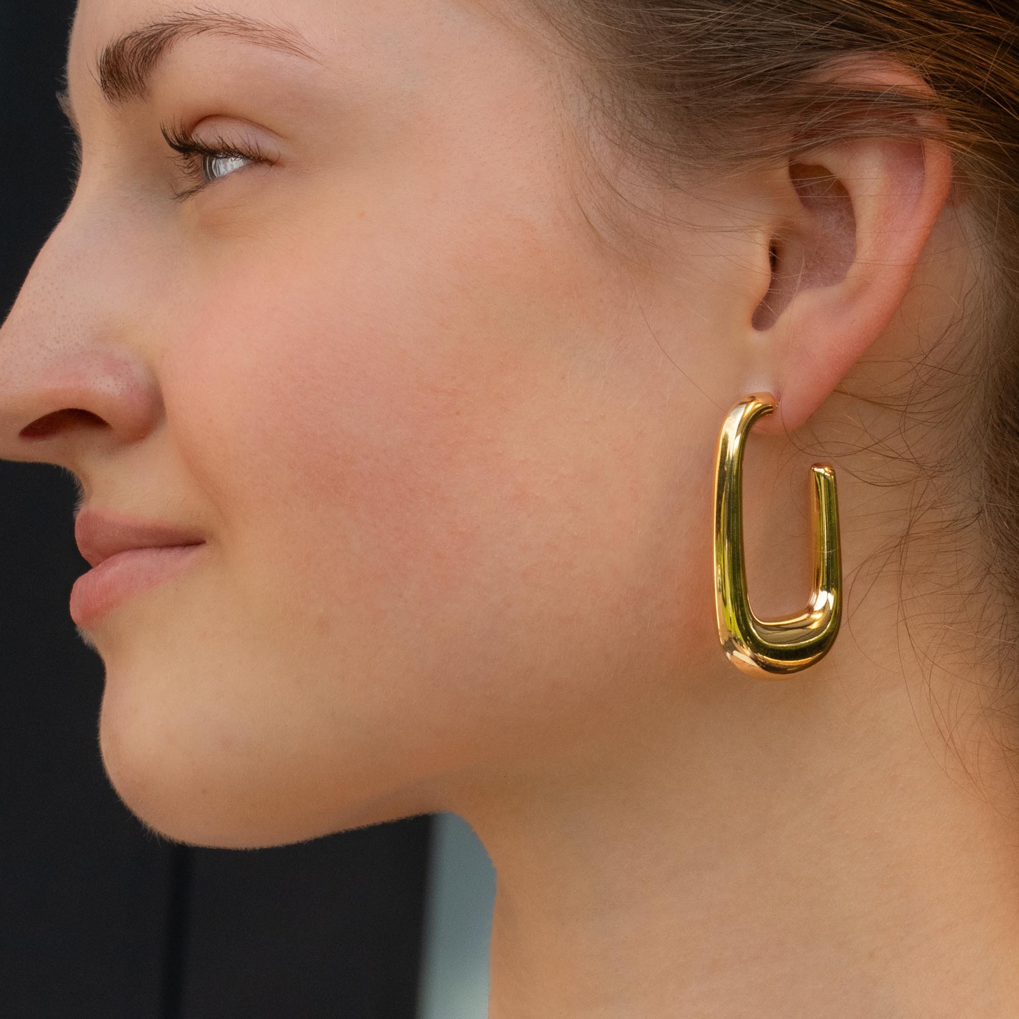 Square gold hoops hotsell