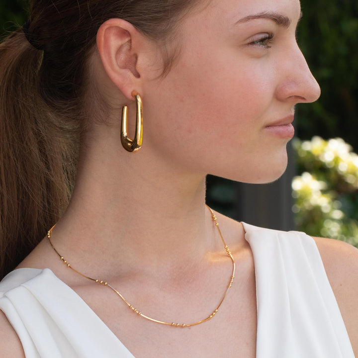 Big Rectangle Hoop Earrings 