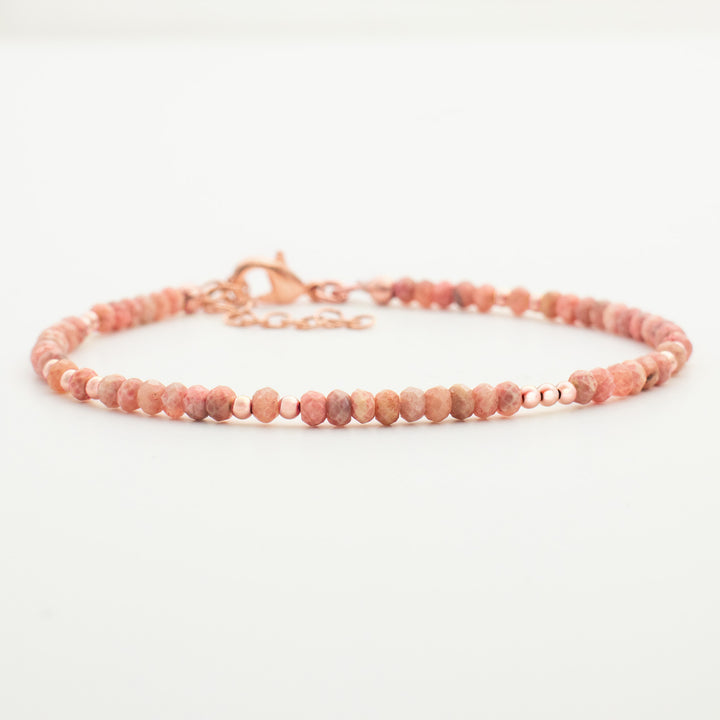 Rhodochrosite Rose Gold Bracelet