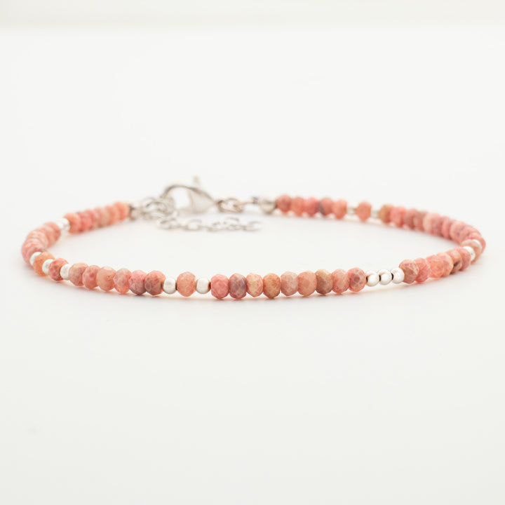 Rhodochrosite Silver Bracelet