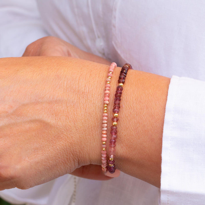 Rhodochrosite and Pink Tourmaline Bracelet