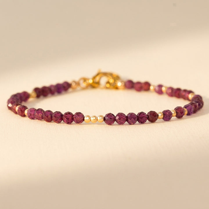 14K gold filled rhodolite garnet bracelet — handmade UK