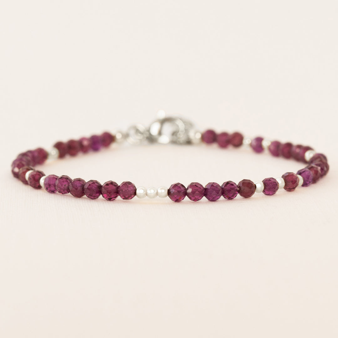 sterling silver rhodolite bracelet