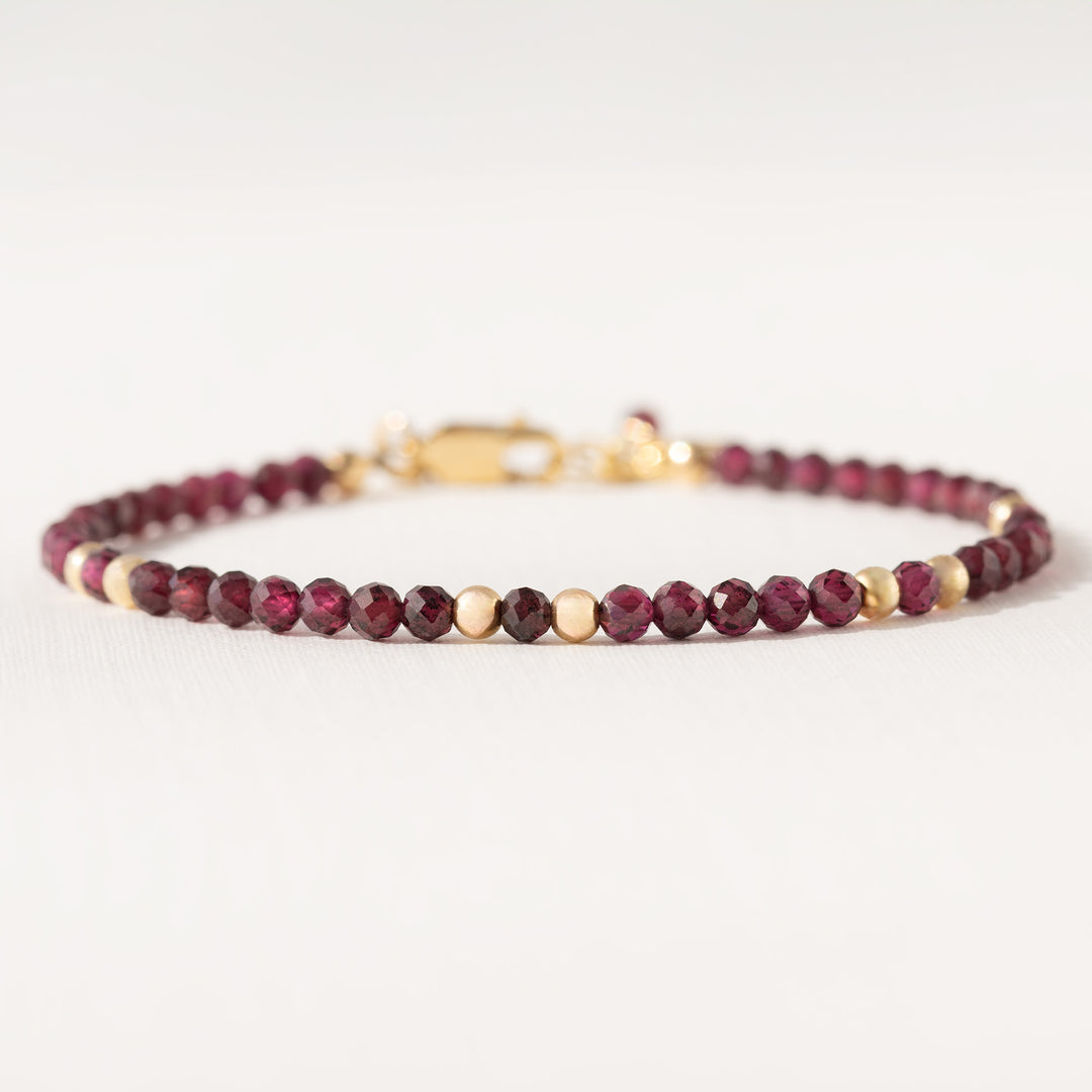 Gold and Rhodolite Garnet Bracelet