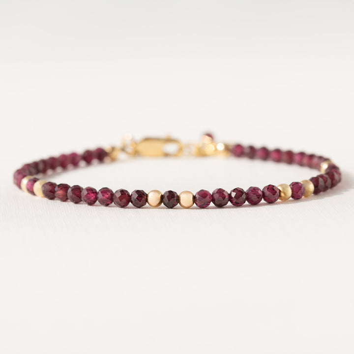 Gold and Rhodolite Garnet Bracelet