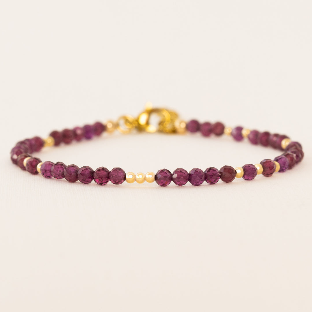 Gold rhodolite bracelet