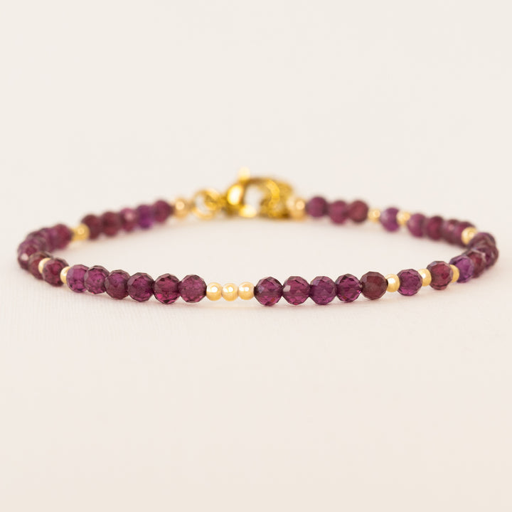 Gold rhodolite bracelet