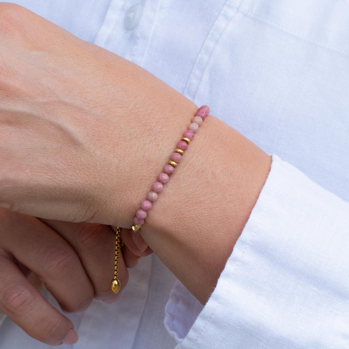 Rhodonite Bracelet Gold
