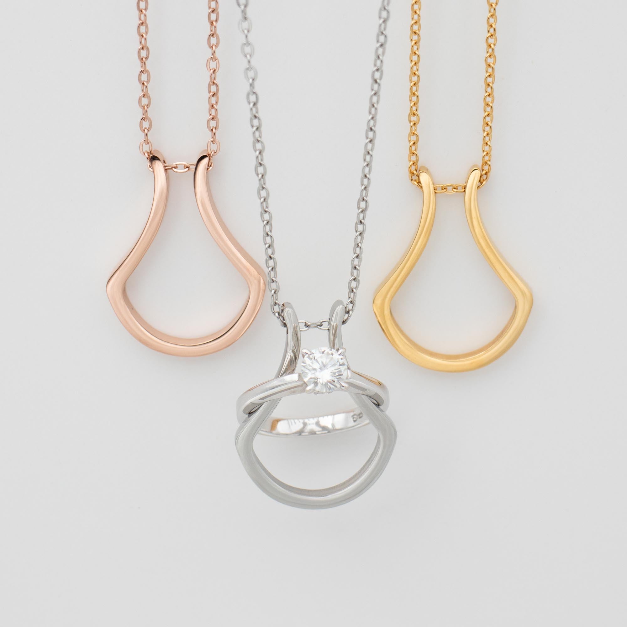 Sterling Silver Ring Holder Necklace, Oval Holding Ring Necklace. CHOOSE  Chain, Ring Holder Jewelry. Original Design Lifeofsilver Sm-131 - Etsy