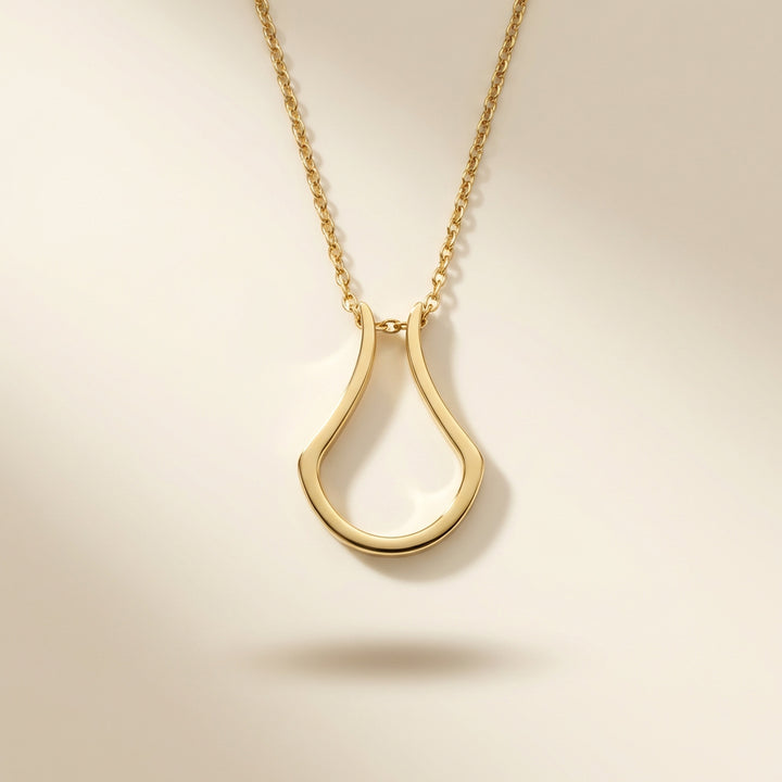 Gold ring holder necklace pendant on chain