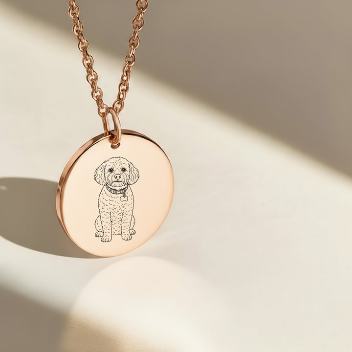 Rose Gold Dog Necklace - pet loss gifts UK