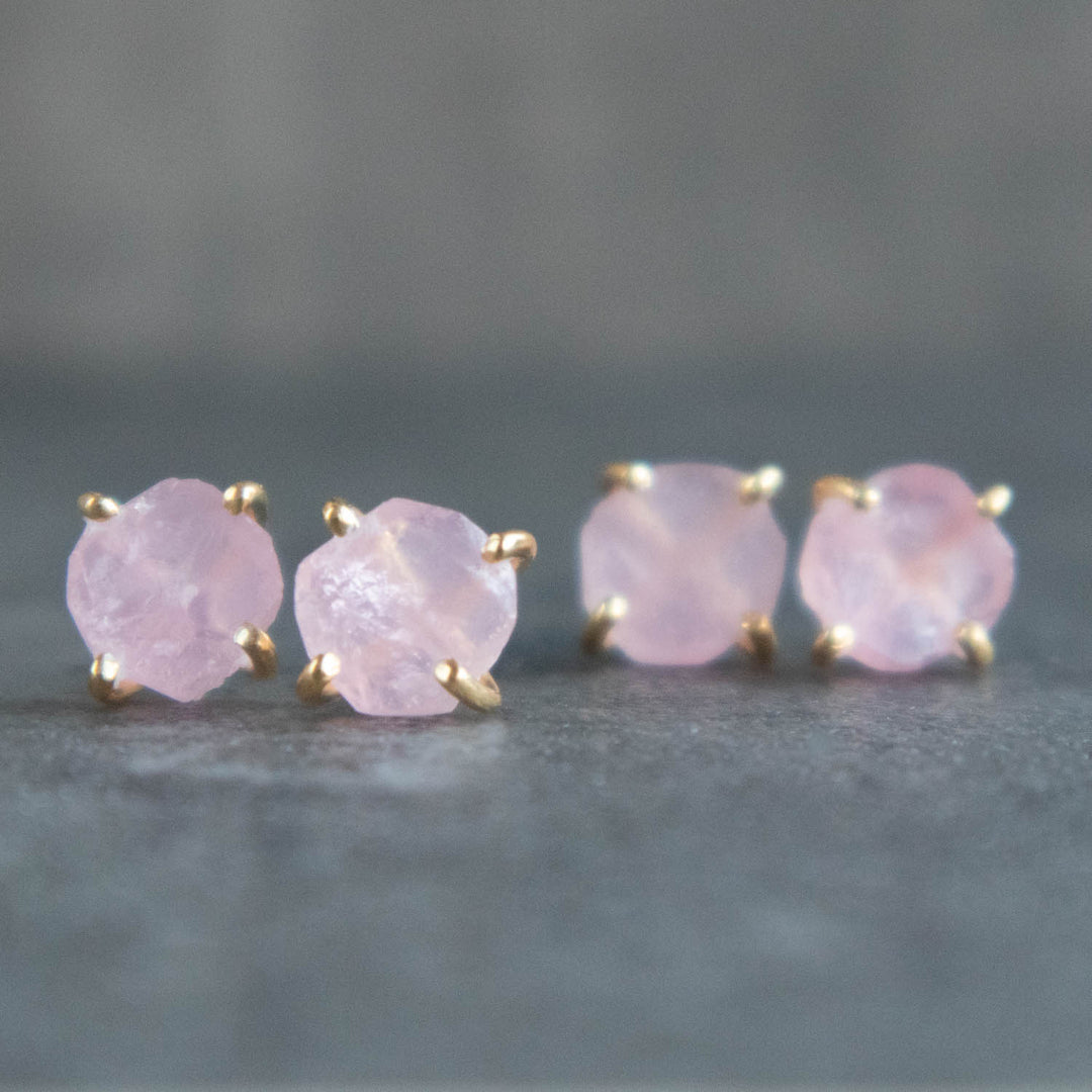 Rose Quartz Stud Earrings