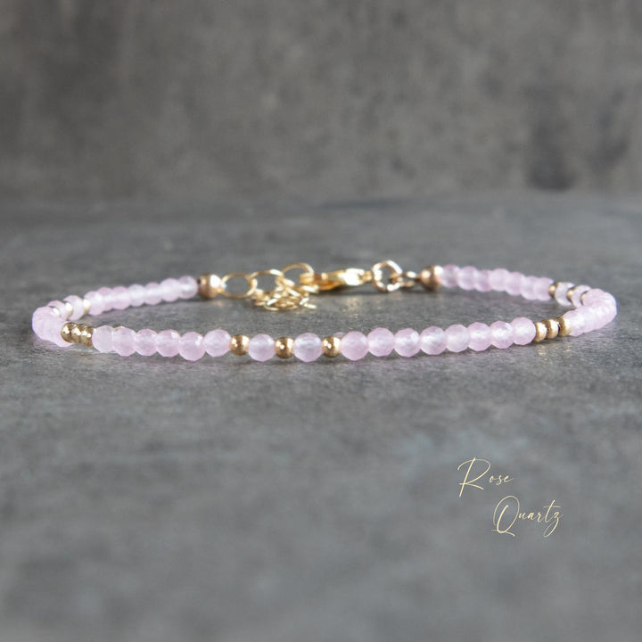 Skinny Rose Quartz Bracelet