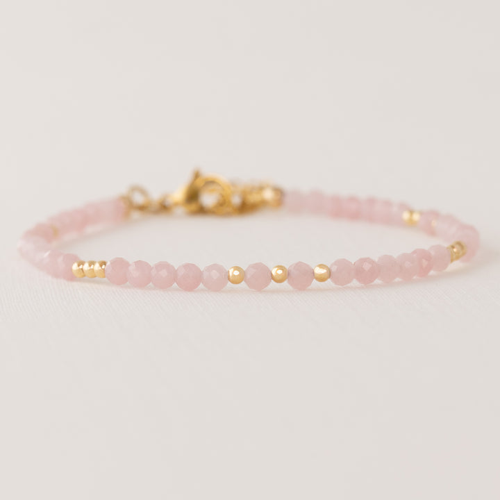 rose quartz bracelet gold