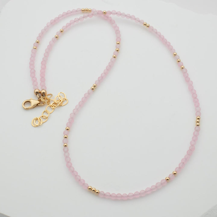 Rose Quartz Gold Necklace