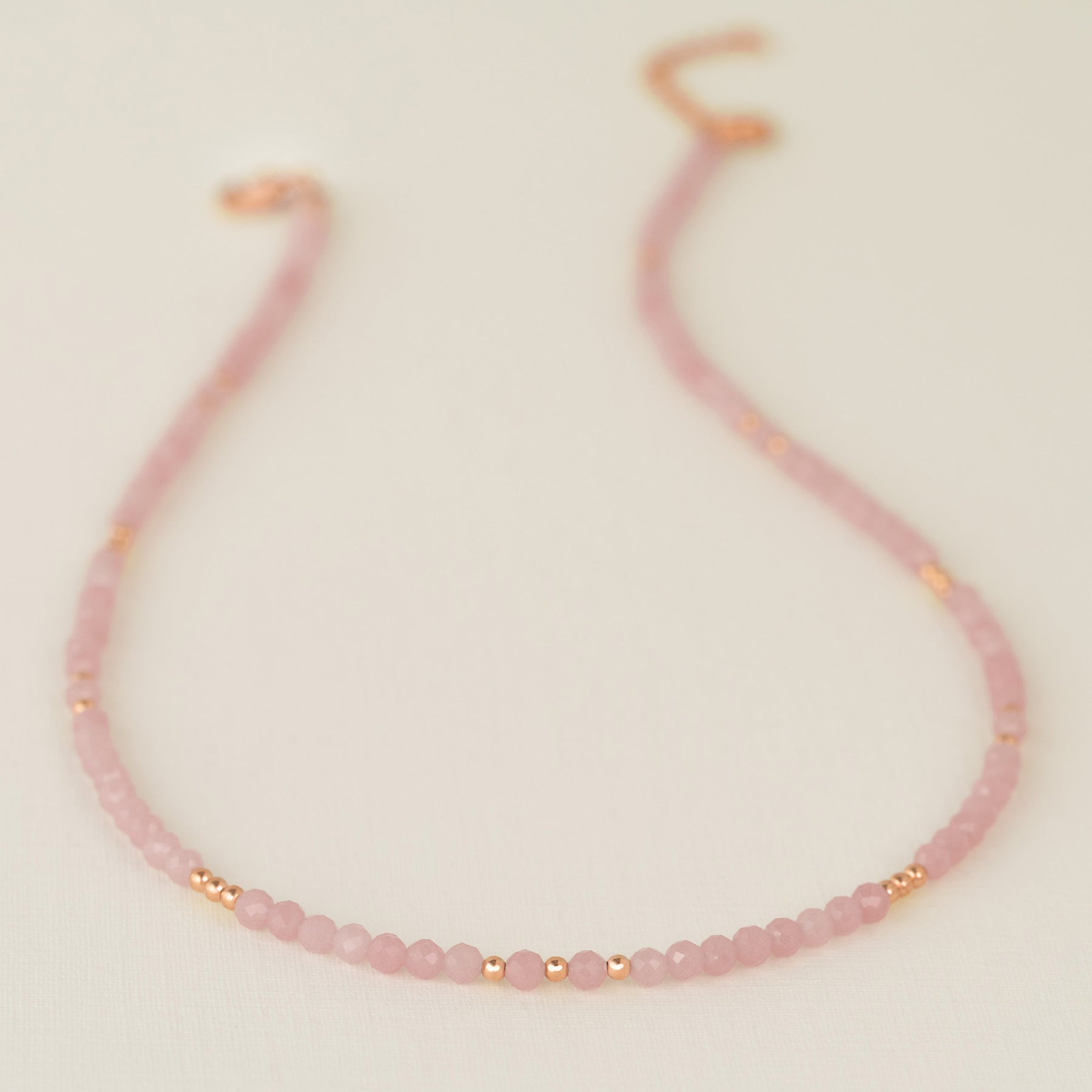 Natural Rose Quartz Stone Round Beaded Necklace Available in 6 mm 8 mm Natural Rose Quartz Stone Round Beaded Necklace Available in 6 mm 8 mm
