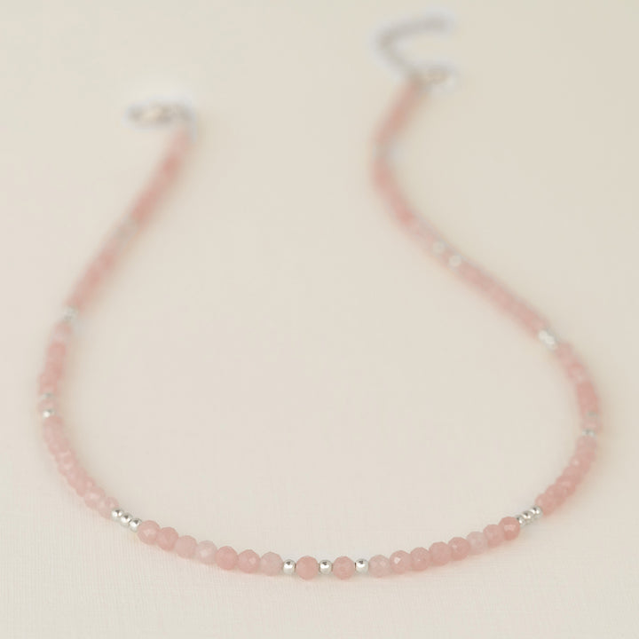 Rose Quartz and Silver Necklace