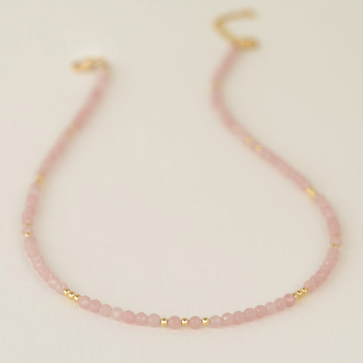 Rose Quartz Gold Necklace