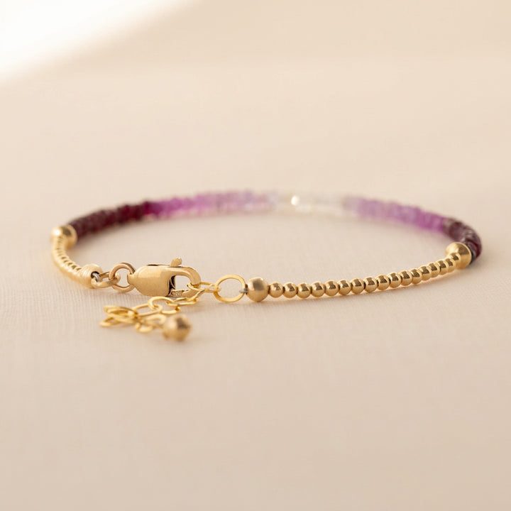 Ombré ruby Fine bracelet clasp and extender detail