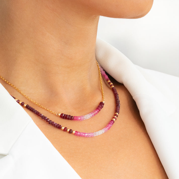 Matching ombré ruby necklace — wear as a set