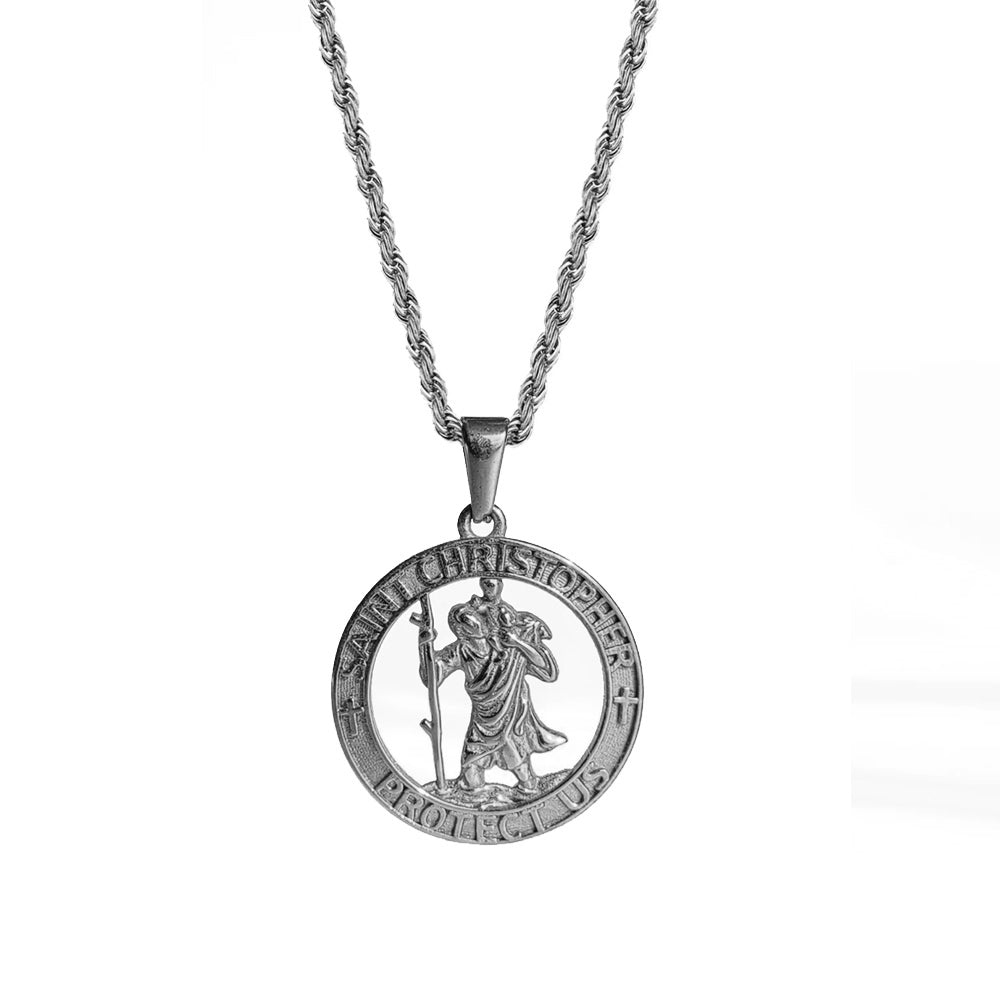 Serge DeNimes Silver Multi Chain St Christopher Necklace Silver | BSTN Store