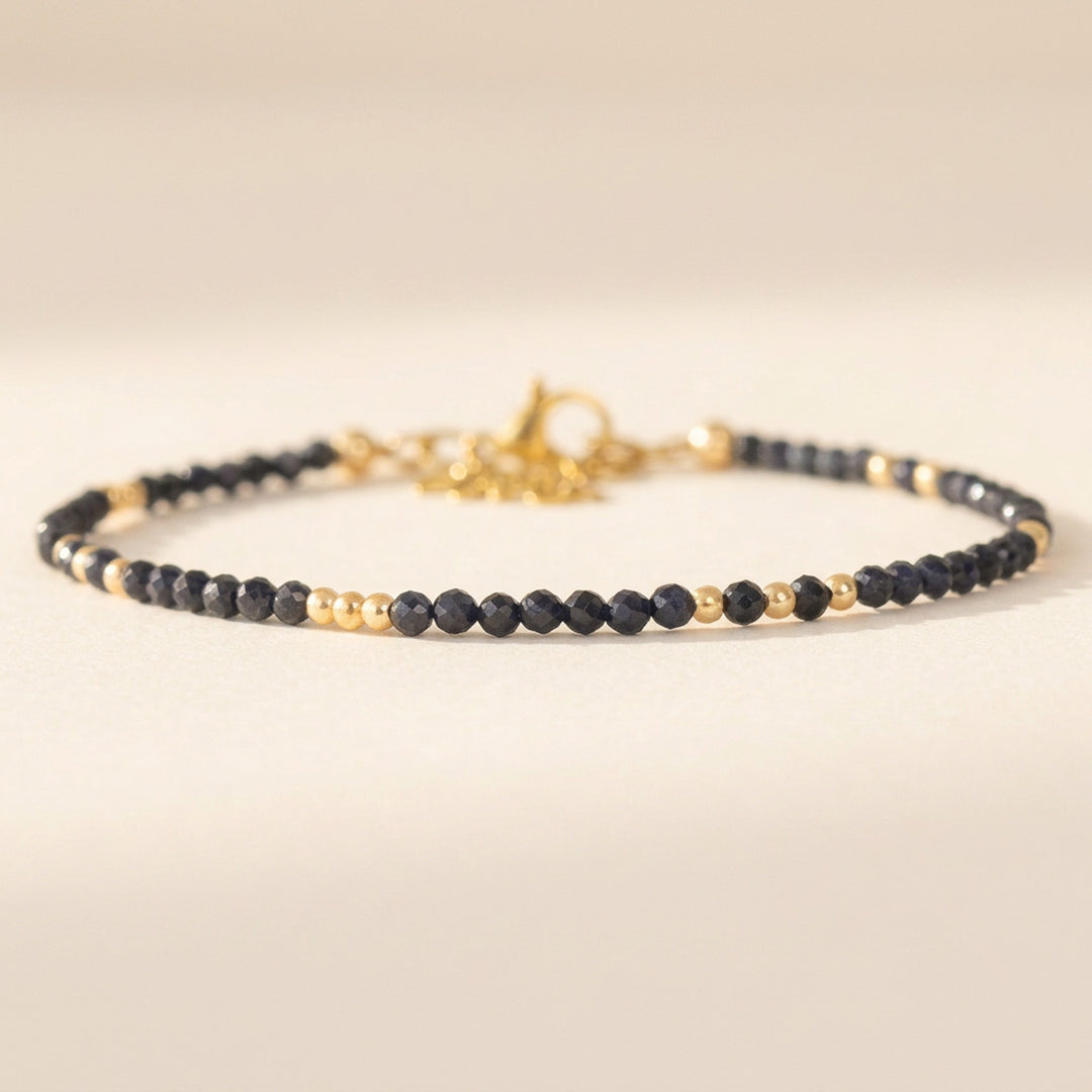 14K gold filled sapphire bracelet — handmade UK