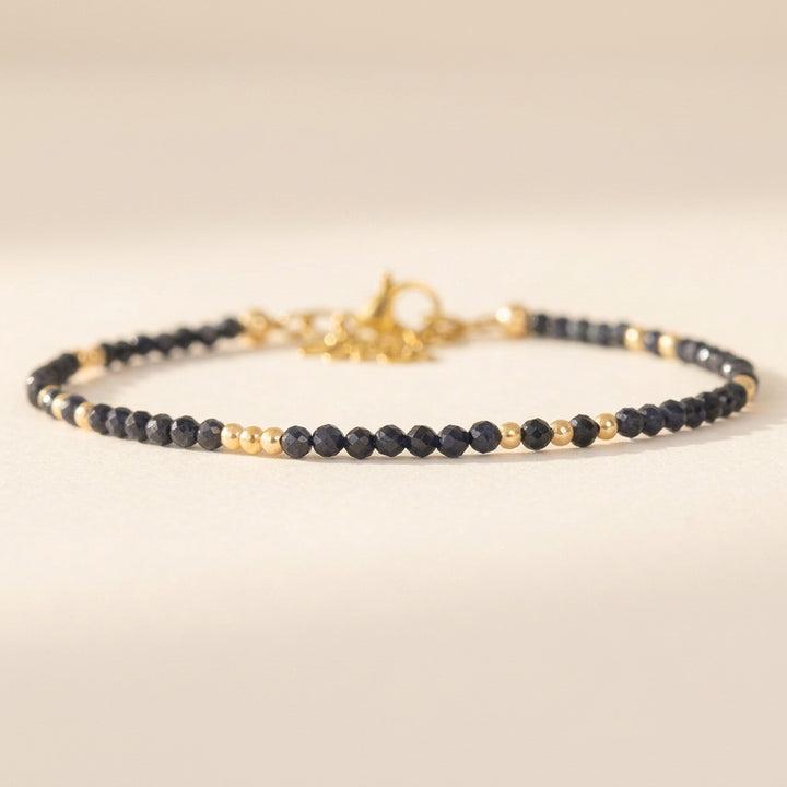 14K gold filled sapphire bracelet — handmade UK