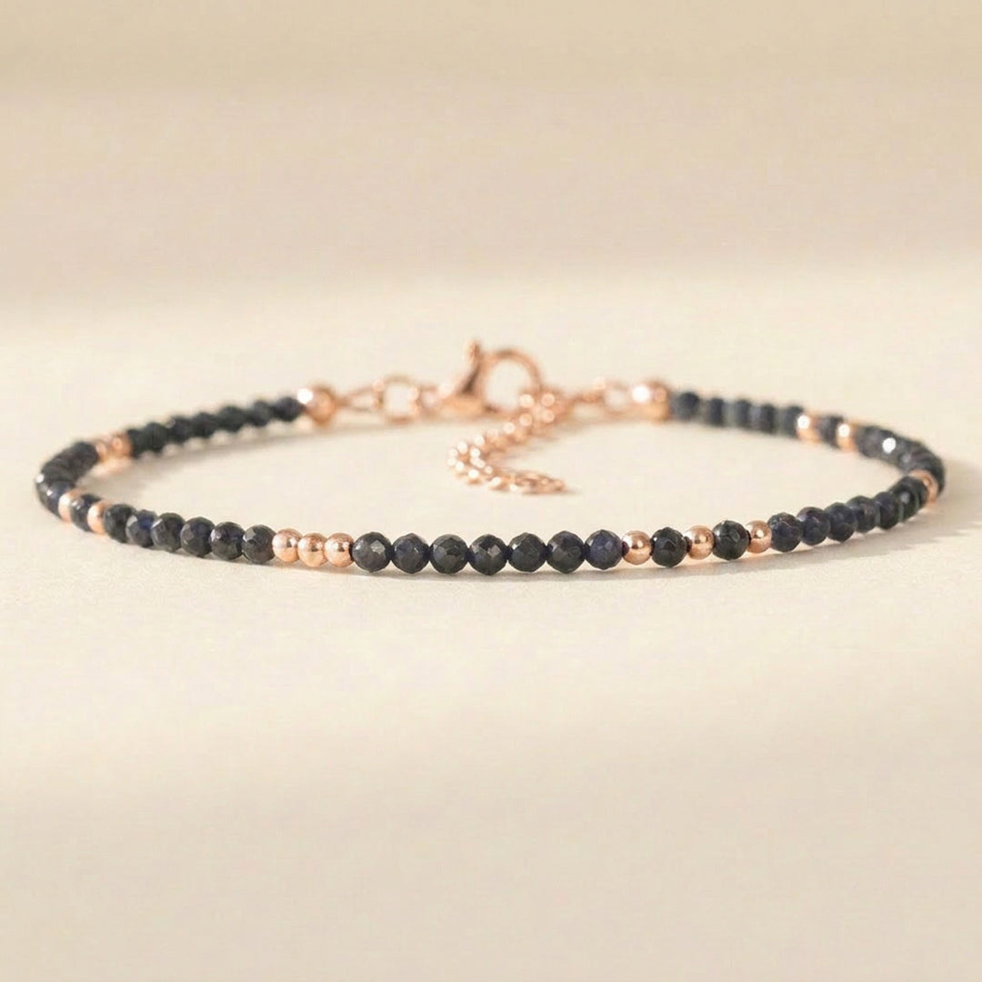 Rose gold filled sapphire bracelet — handmade UK