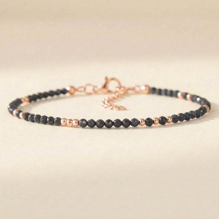 Rose gold filled sapphire bracelet — handmade UK