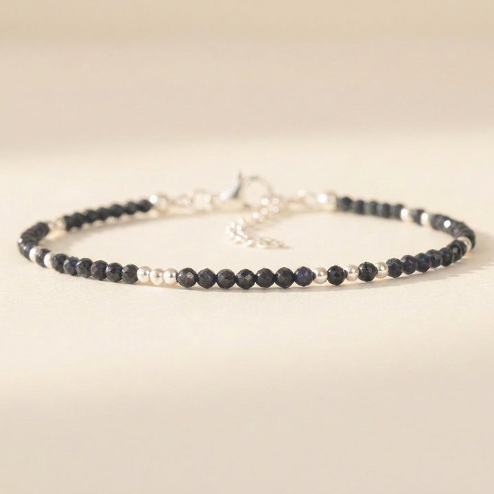 Sterling silver sapphire bracelet — handmade UK