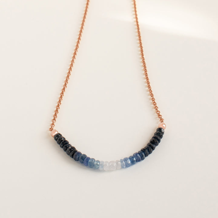 Sapphire Necklace Rose Gold
