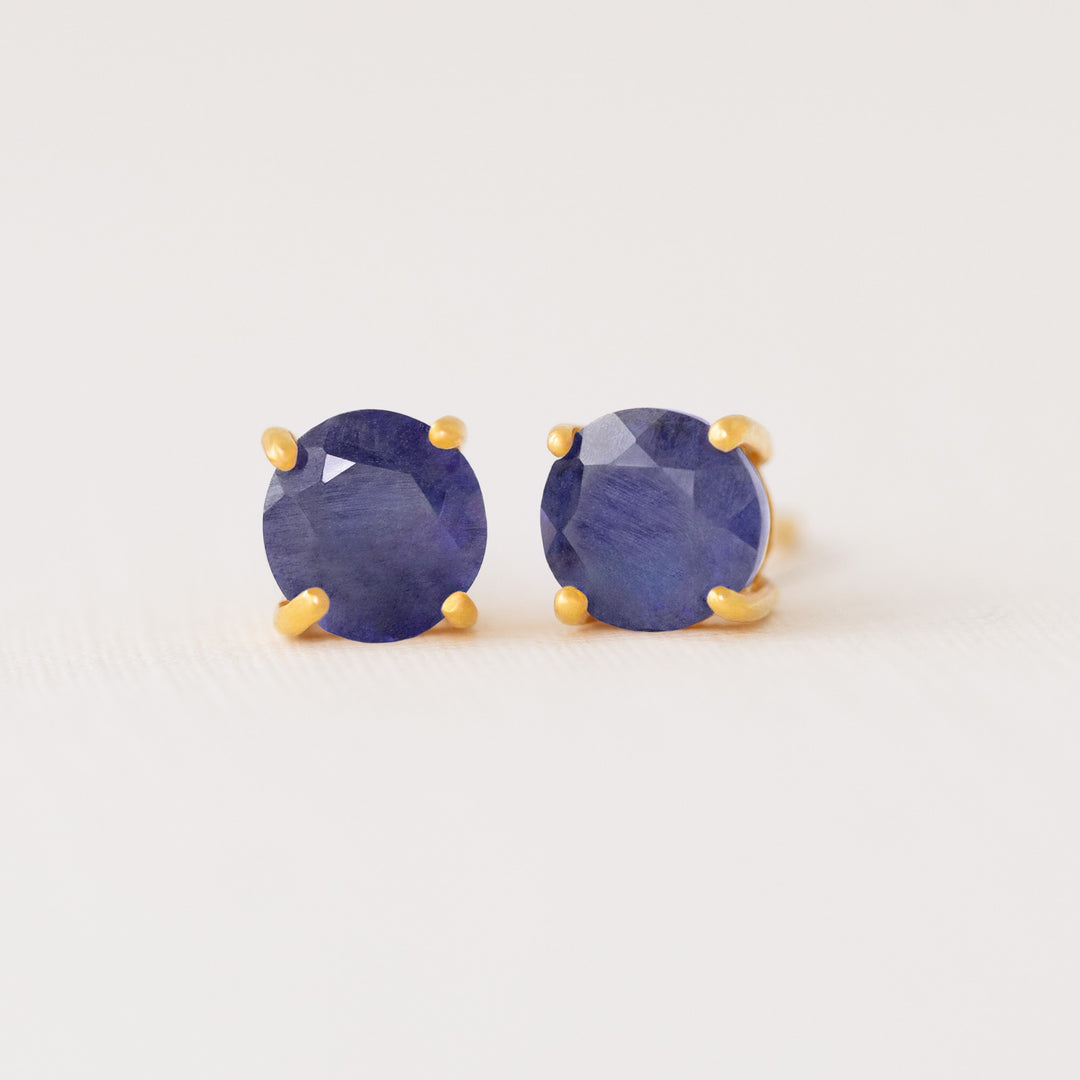 Gold Sapphire Earrings
