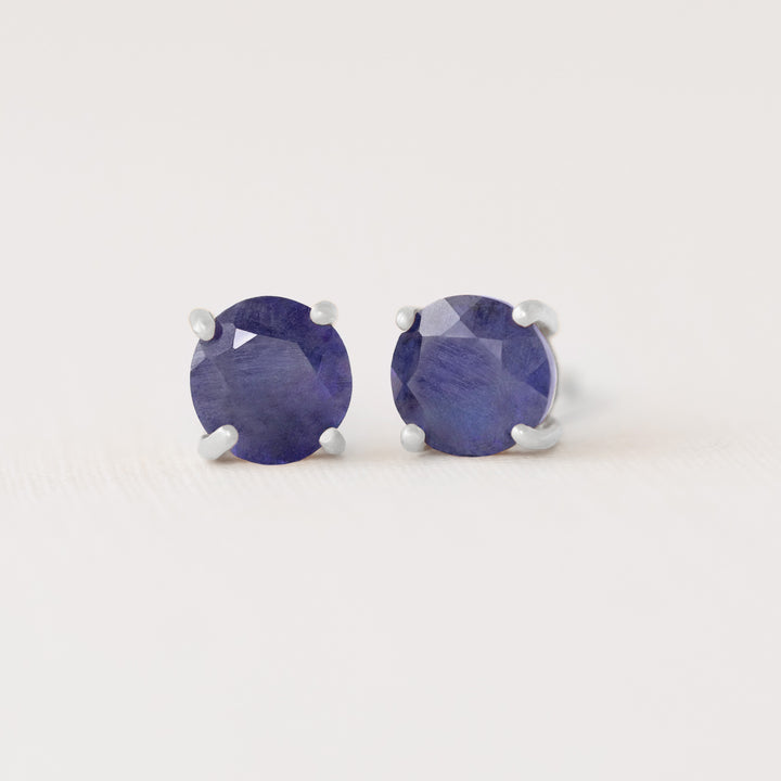 Sapphire Earrings Studs Silver