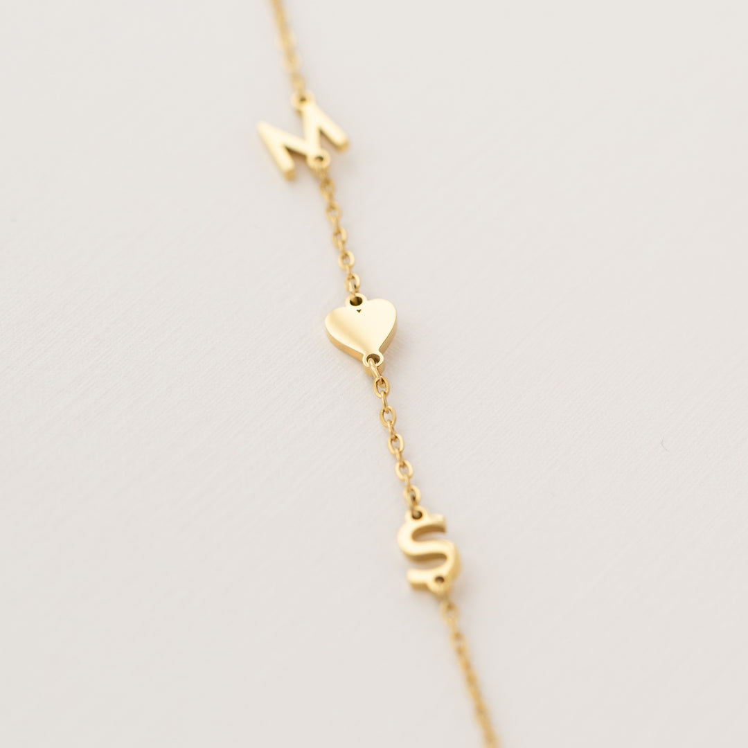 Gold Sideways Initial Necklace UK