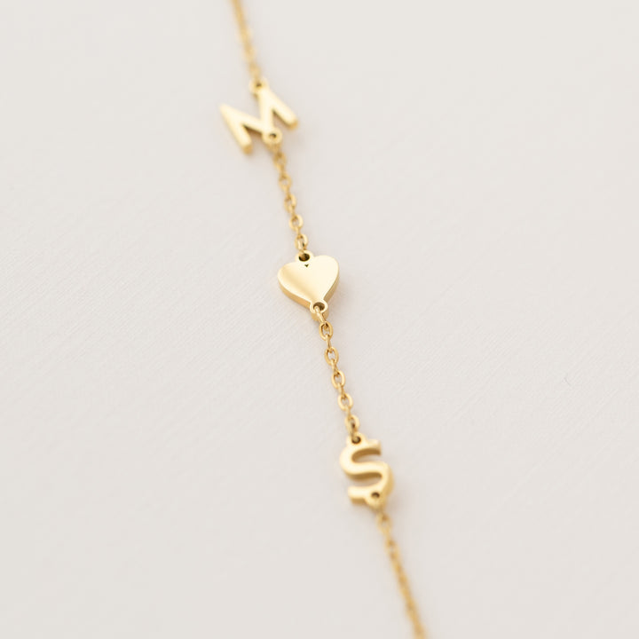 Gold Sideways Initial Necklace UK