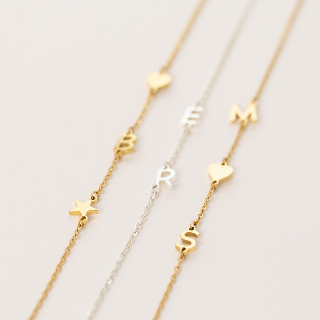 Initial Bracelet Gold and Silver