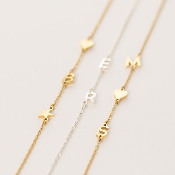 Initial Bracelet Gold and Silver