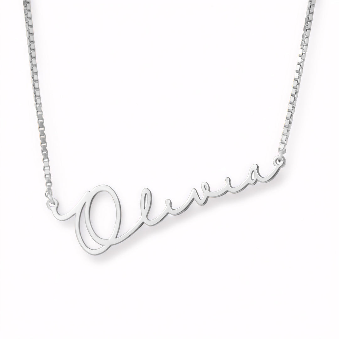 Signature Name Necklace Silver
