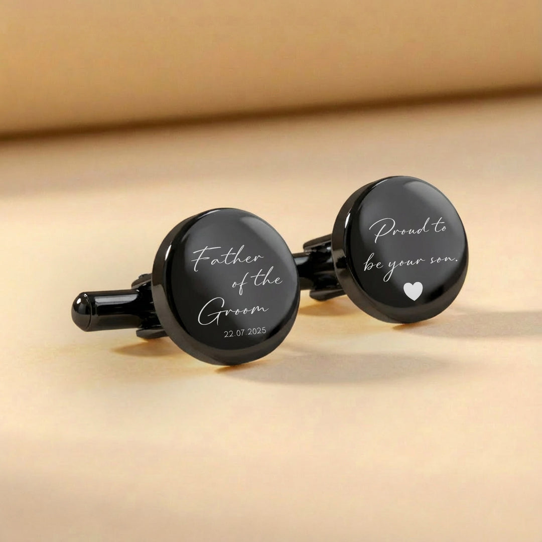 black father of the groom cufflinks personalised