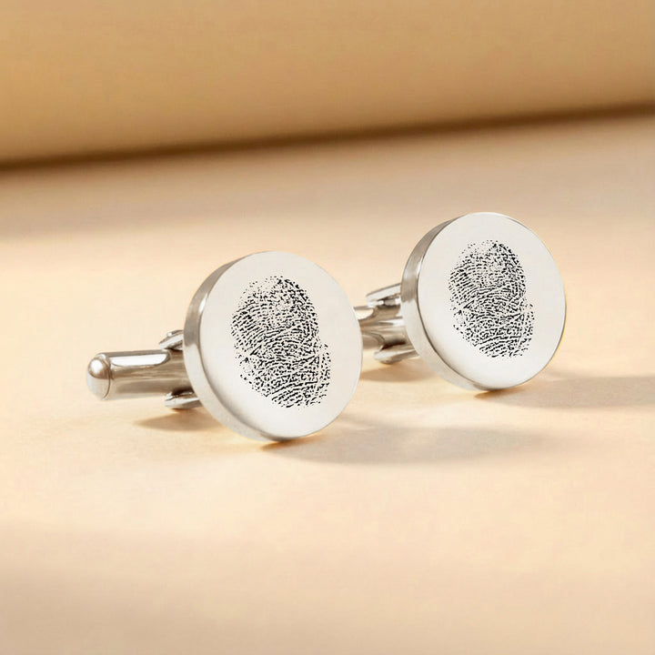 silver fingerprint cufflinks