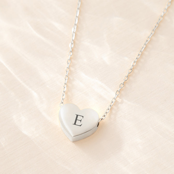 Silver Love Heart Necklace Engraved
