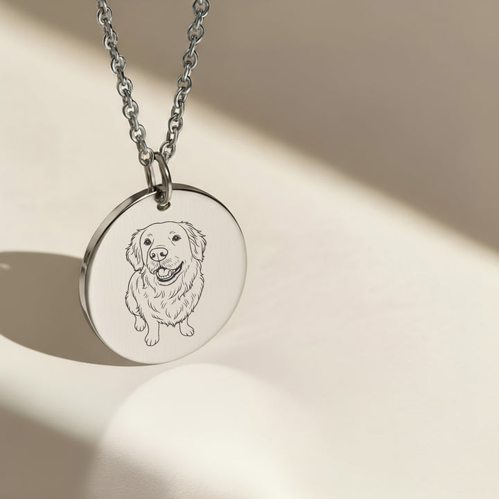 Silver personalised dog necklace