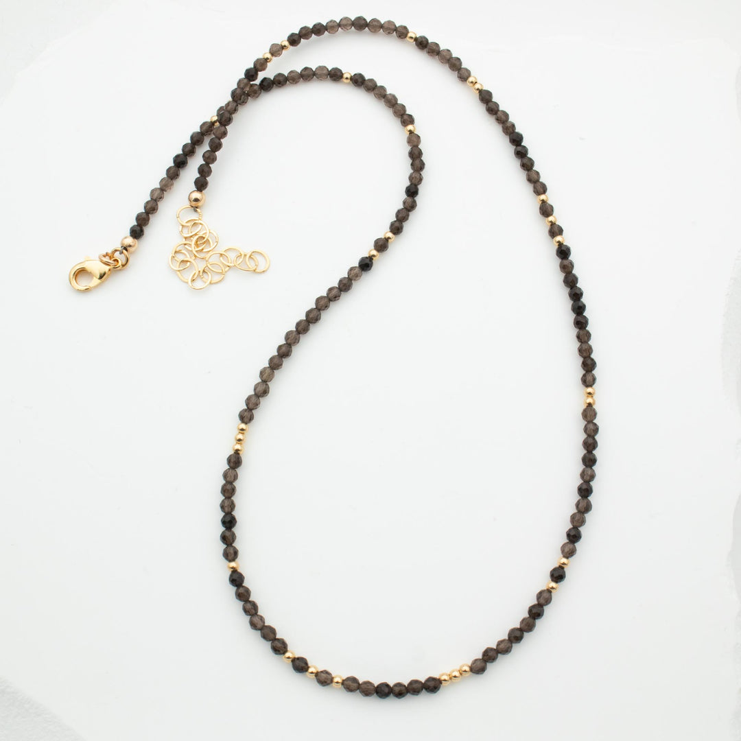 Smoky Quartz Gold Necklace 